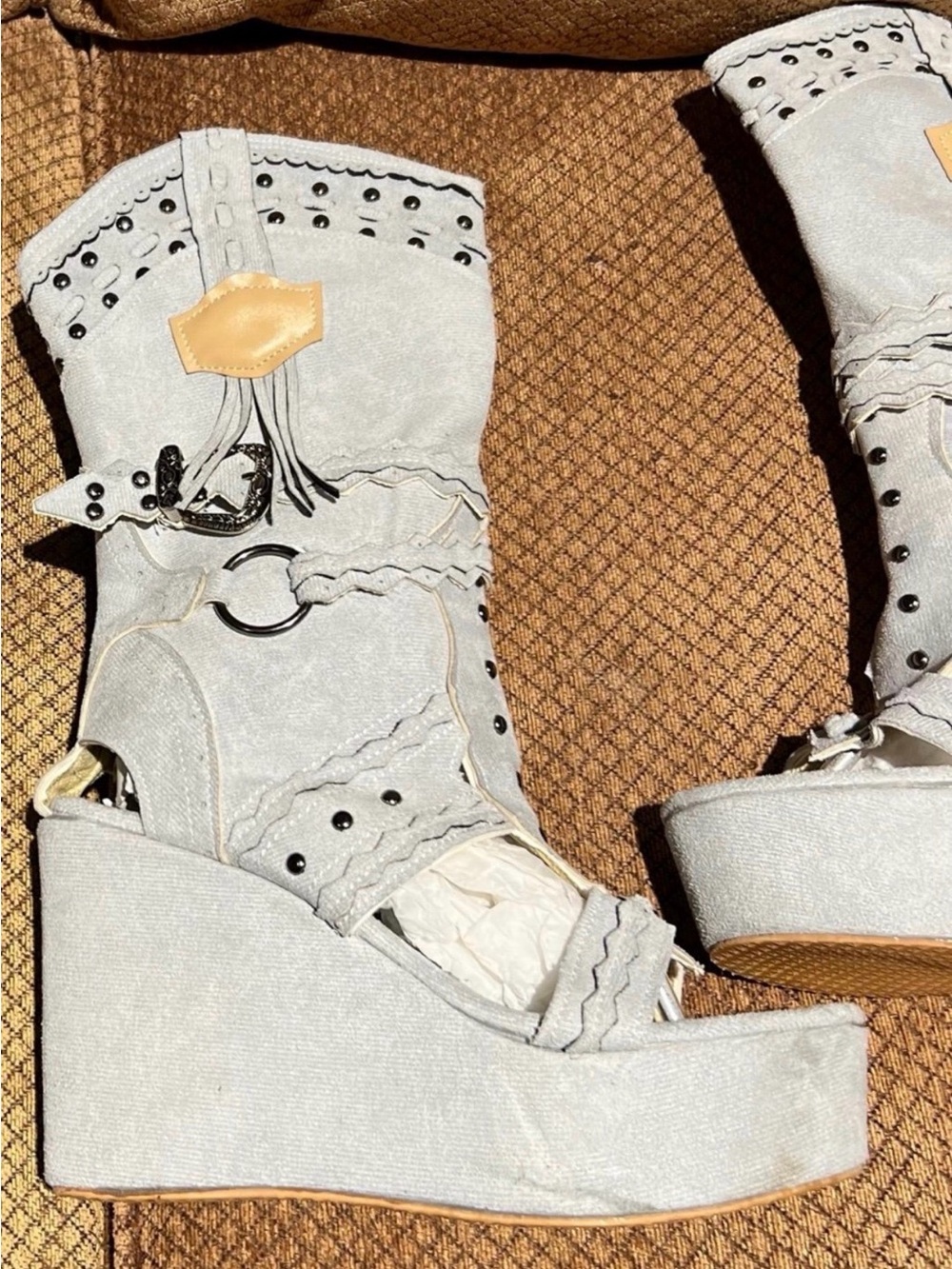sandal wedges el vaquero inspired boho free people platform goddess 38